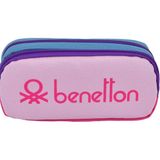 United Colors Of Benetton Pembe Kadın / Kız K Q_benetton Yazılı Renk Bloklu Çift Bölme Kalem Kutusu Model Kodu: ( 225A13427PEMBE)