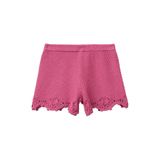 United Colors of Benetton Pembe Kız Çocuk İşlemeli Şort, 8-9 Yaş, 5003359966, Gül Kurusu, Kız çocuk