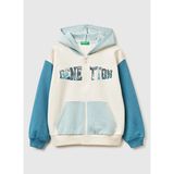 United Colors Of Benetton Pembe Kız Çocuk Payetli Sweatshirt 39M2C505O - Ekru - Mavi
