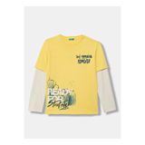United Colors of Benetton Sarı Erkek Çocuk Baskılı T-Shirt 3MI5C10SA