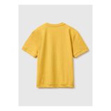 United Colors of Benetton Sarı Erkek Çocuk Baskılı T-Shirt 3SDLC10TU, 8-9 Yaş, 5003360128, Hardal, Erkek Çocuk