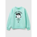 United Colors Of Benetton Su Yeşili Kadın / Kız Kj_peanuts Baskılı Logo Etiketli Bisiklet Yaka Sweatshirt Model Kodu: 3UNIC10NF3Y1 - 7 - 8 Yaş