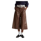 United Colors of Benetton Suni Deri Geniş Paça 3/4 Boy Pantolon, 38, 125A4ZQRDF0BJ, Renkli, Kadın