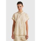 United Colors Of Benetton Turkuaz Kadın / Kız BN_%100 Pamuk Tamamı Desenli Kolu Büzgülü Gömlek Model Kodu: 5OA9DQ03D73G - XS