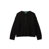 United Colors of Benetton Üniseks Çocuk Maglia Coreana M/L 126wc500x Örgü Ceket, Siyah, 160