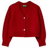 United Colors of Benetton Üniseks çocuk örgü ceket, Kırmızı, 120