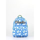 United Colors Of Benetton Unisex Mavi Desenli Polyester Sırt Çantası 40x29x13 cm Günlük Kullanım - Renkli