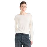 United Colors of Benetton Viskoz Kayık Yaka Kazak, XL, 125A103VD10AV, Ekru, Kadın