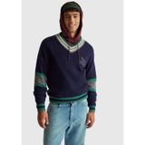 United Colors of Benetton Yün Karışımlı V Yaka Kazak, l, 126P1XDGK401F, Lacivert, Erkek