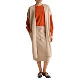 United Colors of Benetton Yün Kaşmir Ribana Kısa Kollu Uzun Hırka, l, 125A122HD6051, Bej, Kadın