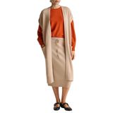 United Colors of Benetton Yün Kaşmir Ribana Kısa Kollu Uzun Hırka, m, 125A122HD6051, Bej, Kadın