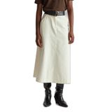 United Colors of Benetton%100 Pamuk Kadife Kloş Fermuarlı Midi Etek, 38, 125A494BD0058, Krem, Kadın