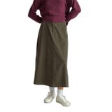 United Colors of Benetton%100 Pamuk Kadife Kloş Fermuarlı Midi Etek, 40, 125A494BD0058, Haki, Kadın