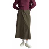 United Colors of Benetton%100 Pamuk Kadife Kloş Fermuarlı Midi Etek, 44, 125A494BD0058, Haki, Kadın