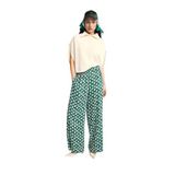 United Colors of Benetton%100 Viskon Rahat Kesim Beli Lastikli Cepli Pantolon, m, 125A4HUUDF0AP, Yeşil, Kadın