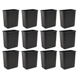United Solutions 7 Galon / 28 Quart Yer Tasarruflu Çöp Sepeti, Masa Altına ve Küçük, Ticari, Mutfak, Ev Ofis ve Yatakhanede Dar Alanlar, Temizlemesi Kolay, 12'li Paket, Siyah