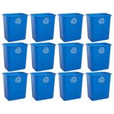 United Solutions 7 Galon / 28 Quart Yerden Tasarruflu Geri Dönüşüm Kutusu, Masa Altına ve Ticari, Mutfak, Ev Ofis ve Yurtta Küçük, Dar Alanlara Uyar, Temizlemesi Kolay, 12'li Paket, Mavi Geri Dönüşüm