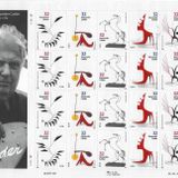 United States Postal Service USPS Alexander Calder Tam Sayfa, Cent Pulları, ABD 1997, Scott 3198-3202