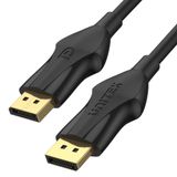 Unitek C1624BK-2M 8K DisplayPort 1.4 Kablo Siyah (8K @60Hz, 4K 144Hz, 1440p @240Hz) / 32.4Gbps Bant genişliği / 1.2 (DSC), FEC, Dynamic HDR Metadveri/altın kaplama fiş
