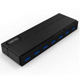 Unitek Hub 7 Port USB 3.0 aktif güç kaynağı, veri merkezi çoklu dağıtıcı, PC, dizüstü bilgisayar, klavye, fare, yazıcı, iOS (Mac) + Windows uyumlu, tak ve çalıştır, siyah
