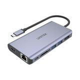 UNITEK Hub USB-C MST Triple Ekran, 2 x HDMI + VGA, 1 x USB-A Port ve USB-C Power Delivery 100W │ USB 3.1 5 Gbps, 4K@30Hz, 2K@60Hz, Alüminyum, SuperSpeed