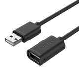 UNITEK Kablo USB 2.0 A fiş USB A soketi/uzatma kablosu / 1,5 metre, siyah/yazıcı, klavye, kart okuyucu vs. için uzatma/Y-C449GBK