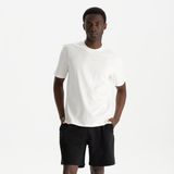 Uniu Erkek Beyaz %100 Organik Pamuk Relax Fit Bisiklet Yaka T-Shirt - XS