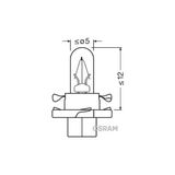 Universal 12V Ampul 1,2W Duylu Dipsiz Siyah Soketli