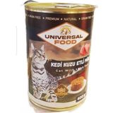Universal 12x400 GR Food Kuzu Etli ve Pirinçli Tahılsız Püre Kedi Konserve Yaş Mama