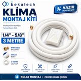 Universal 1/4-5/8 3metre Klima Montaj Kiti Seti Bakır Uçlu