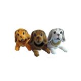 Universal 3 Adet Birlikte Set Torpido Üstü Kafa Sallayan Köpek Seti 17x9x7cm Kahverengi Beyaz Turuncu Set