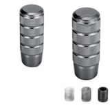 Üniversal 9.5 Cm Jdm Metal Spor Görünümlü Vites Topuzu Aparatlı Alüminyum Alaşım Otomatik-Manuel Yarış Vites Kolu Titanyum Gri