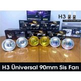 Universal 90mm Sis Farı Seti + 2 Adet Halojen Ampul