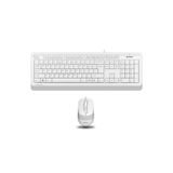 Universal A4 TECH F1010 Kablolu USB Q Trk Beyaz Klavye - Mouse Set