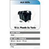 Universal Alkotek Dorse 15 Lt Su Tankı Plastik - Renkli