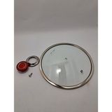 Unıversal Cam Kapak 24 cm ve Tutamağı - ELMA ŞEKERİ KIRMIZI