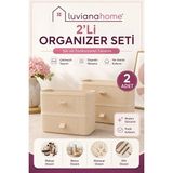 Universal Çekmeceli Xl Makyaj Takı Kozmetik Parfüm Krem Serum Düzenleyici 2'li Organizer
