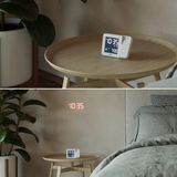 Universal Dijital Kablosuz Projeksiyonlu Çalar Saat, Orta Avrupa Saat Dilimi (Dcf) Için, Negatif LCD Ekranlı, Hızlı Ayar ve Alarm Bip Sesi, Siyah Renkte, Model BC15B-DCF. - Ahşap