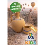 Universal Doğal Toprak Su Testisi + Bardak Hediyeli (2.2 Lt) - Bej - 2,2 lt