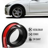 Üniversal Elastik Çamurluk Dodik Seti Poliüretan Çamurluk Kaplaması 45 Mm X 5 Metre Montaj Setli Siyah
