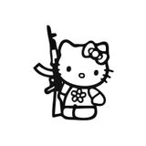 Universal Hello Kitty With Gun Araba Oto Arma Duvar Ev Dekoratif Çıkartma Sticker 20 Cm