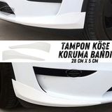 Üniversal Her Araca Uyumlu Esnek Tampon Köşesi Koruma Bandı Tampon Köşe Koruyucu Şerit Yumuşak Bant 2 Parça Beyaz 28 Cm