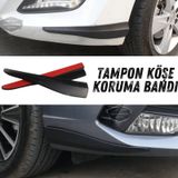 Üniversal Her Araca Uyumlu Esnek Tampon Köşesi Koruma Bandı Tampon Köşe Koruyucu Şerit Yumuşak Bant 2 Parça Siyah 35 Cm 00 Şüscaroto Aksesuar