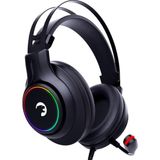 Universal Kugon USB Gaming Headset - 7.1 Virtual Surround Sound, Wired LED Headphones With 50MM Drivers, Comfort Design, 360 Spatial Audio, Noise Cancelling Mic For Pc, Laptop, Black - Ahşap