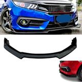 Üniversal Lip Honda Civic FC5 Tip Ön Tampon Eki 3 Parça Lip Bodykit Karlık Piano Black Parlak Siyah