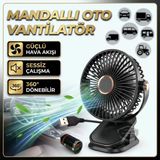 Üniversal Mandallı Oto Ofis Araç İçi Torpido Üstü Vantilatör Usb Ve Çakmak Girişli Tak Çalıştır Soğutucu Fan 360° Dönebilen Ultra Sessiz Oynar Başlıklı 6'' Araç Fanı