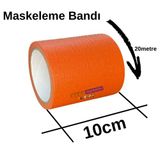 Universal Maskeleme Kağıt Bant Geniş taban bandı 100mmx20mt Turuncu