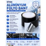 Universal Mat Siyah Alüminyum Folyo Bant 50mm x 5mt