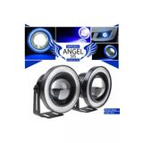 Üniversal Mercekli Angel Sis Farı Metal Su Geçirmez 76 mm Mavi Halkalı Angel Eyes