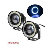 Üniversal Mercekli Angel Sis Farı Metal Su Geçirmez 89 mm Buz Mavi Halkalı Angel Eyes